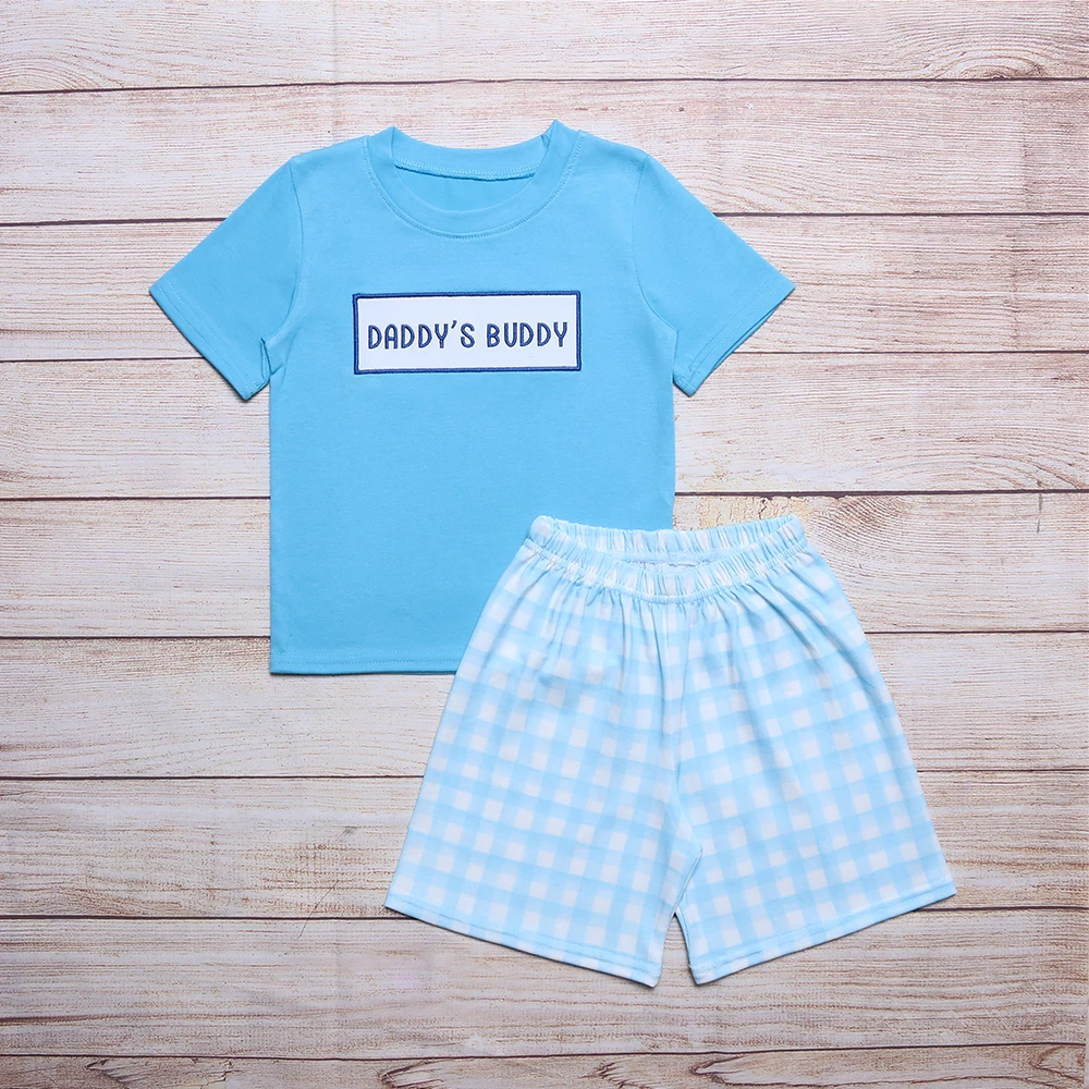 

2022 Casual Baby Kids Sport Clothing DADDY'S BUDDY Clothes Sets for Boys Costumes Blue 95% Cotton Boy Clothes 1-8 Years Old