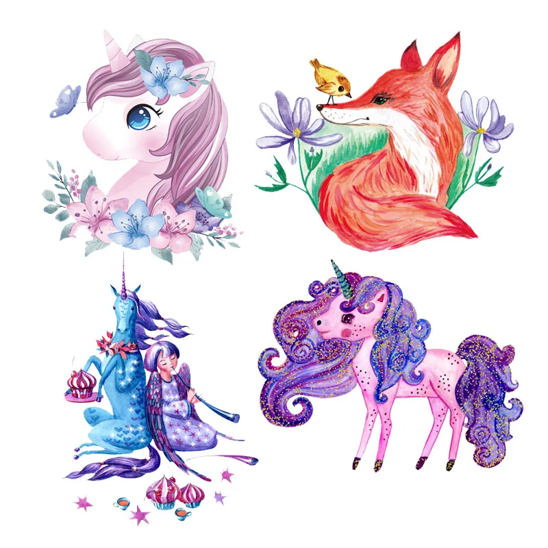 

Lovely Small Animals Iron On Heat Vinyl Transfer For Kid Clothes Appliques Thermo Stickers Cat Washable Transfer For DIY T-shirt