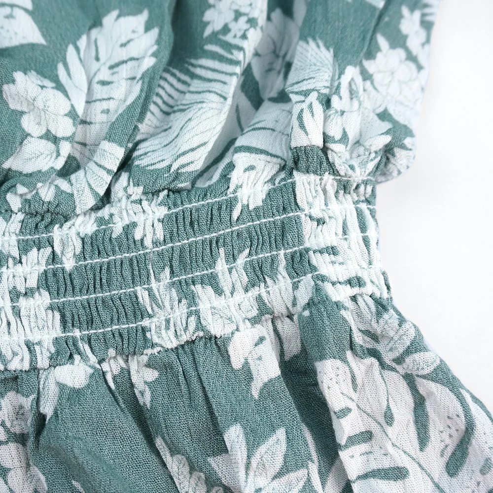 

Sweet Floral Print Spaghetti Cami Mini Dres Summer Fashion Elegant French Style Young Girl Elastic Slim Waist Cute Holiday Dress