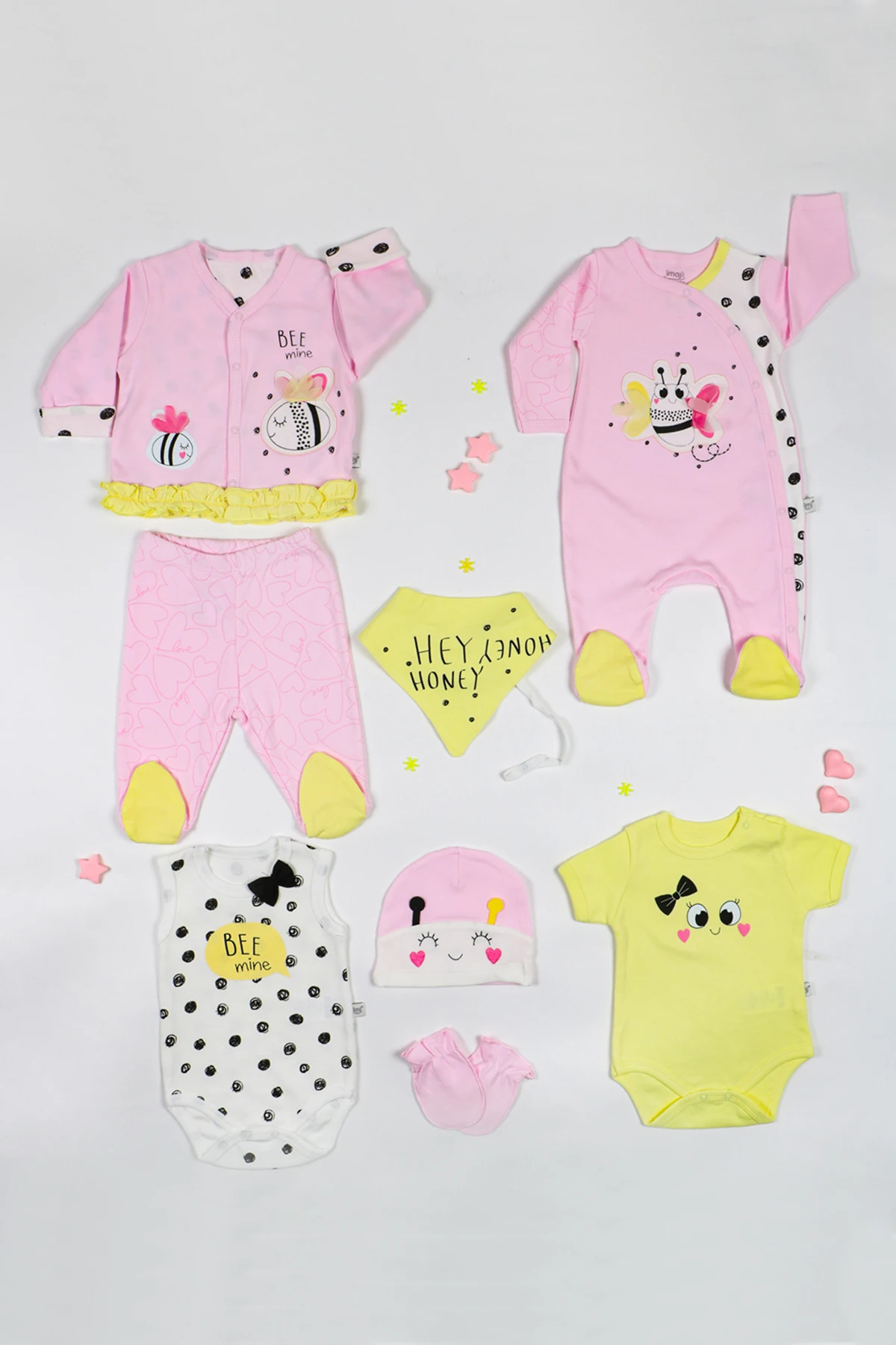 

Bee Girl 8 Pieces Newborn Baby Boy Hospital Outfit Cotton