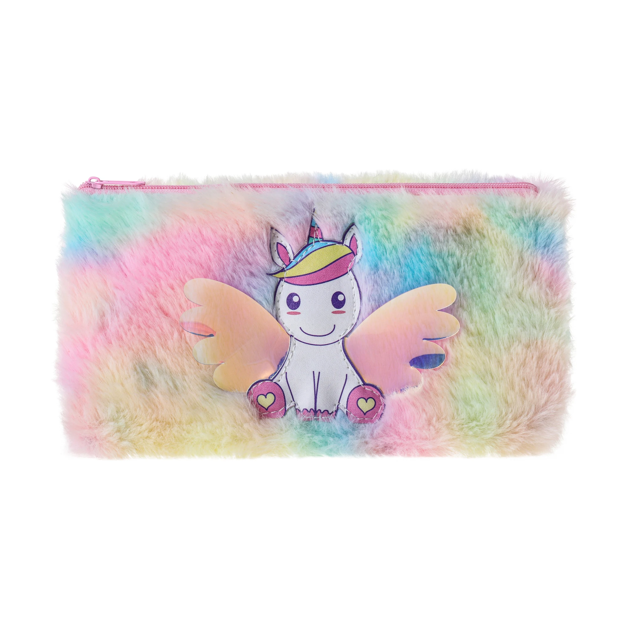 

Plush unicorn pen box for girls fun pen storage boxes colorful fun pencil bags school supplies
