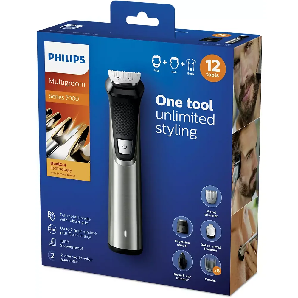 Многофункциональный триммер Philips MG7735 12 в 1 для стрижки волос на голове лице и теле