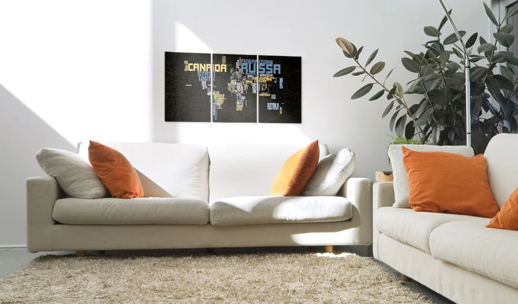 Изображение-итальянская карта мира на фоне текстуры-120x60 см | Дом и сад