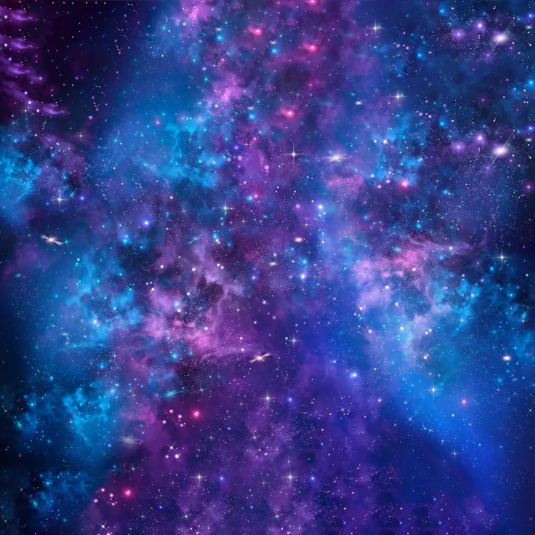 

Curtain Colorful Night Sky with Stars Nebula Clouds Moonlight Fantasy Scenery Printed Blue Purple White