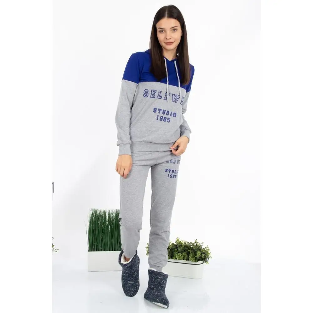 Женский комплект из 2 предметов повседневный теплый спортивный костюм с