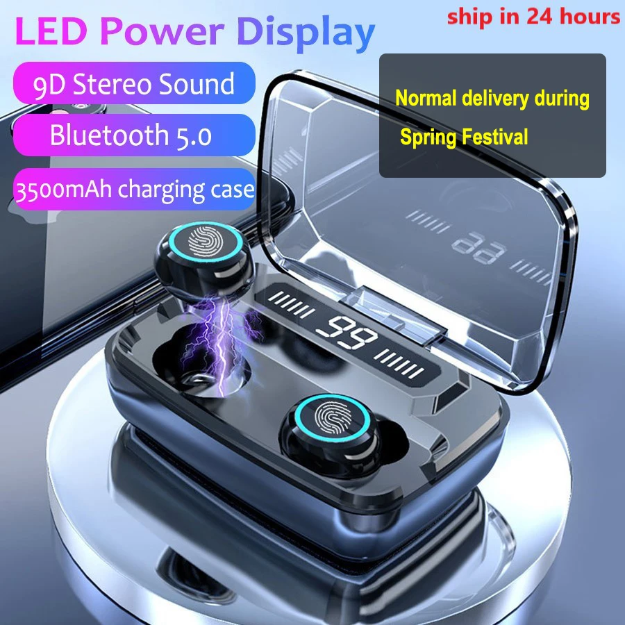 Беспроводные наушники HKNA TWS гарнитура с внешним аккумулятором и микрофоном 3500 мА