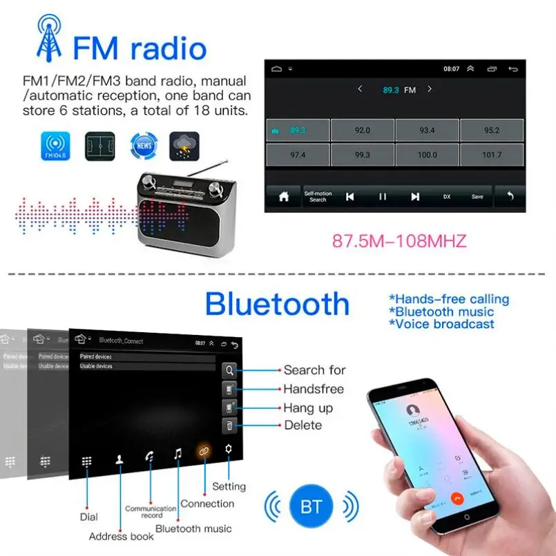 А5 Автомагнитола 2 din Android Авторадио 7 &quotHD экран Мультимедиа MP5 плеер 2DIN gps wifi Bluetooth