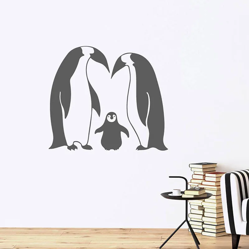 Мать и ребенок пингвин виниловые настенные художественные наклейки