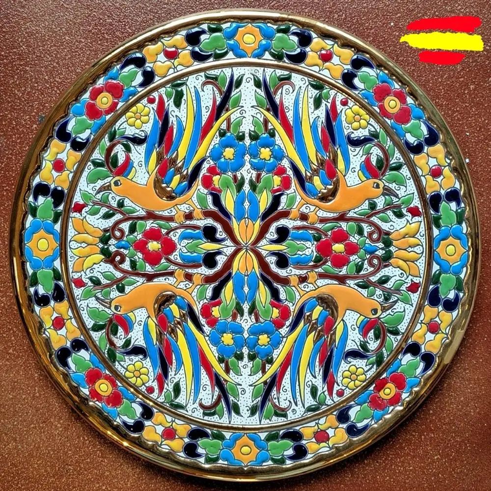 Керамическая тарелка ручной работы диаметр 29 см/11 4 дюйма сделано в Испании