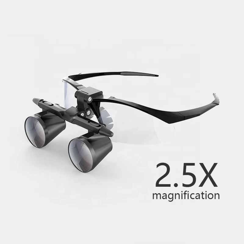 

2.5X Magnification Binocular Dental Loupe Surgery Surgical Magnifier with Headlight LED Light Medical Operation Loupe Lamp