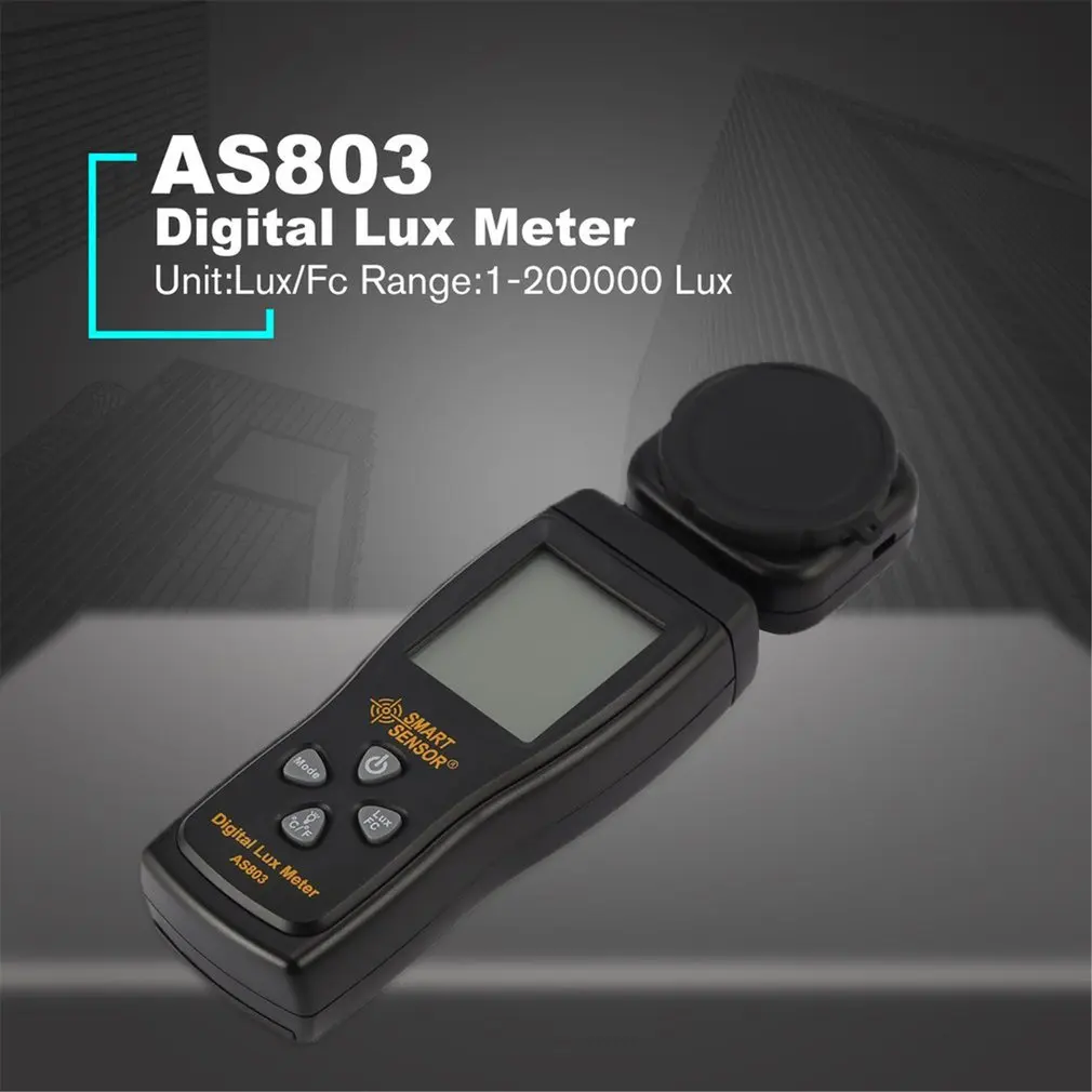 

AS803 Lux meter 0~200,000lux Range light meter pocket design smart sensor tester Enviromental Lux / FC Meter for for measuring