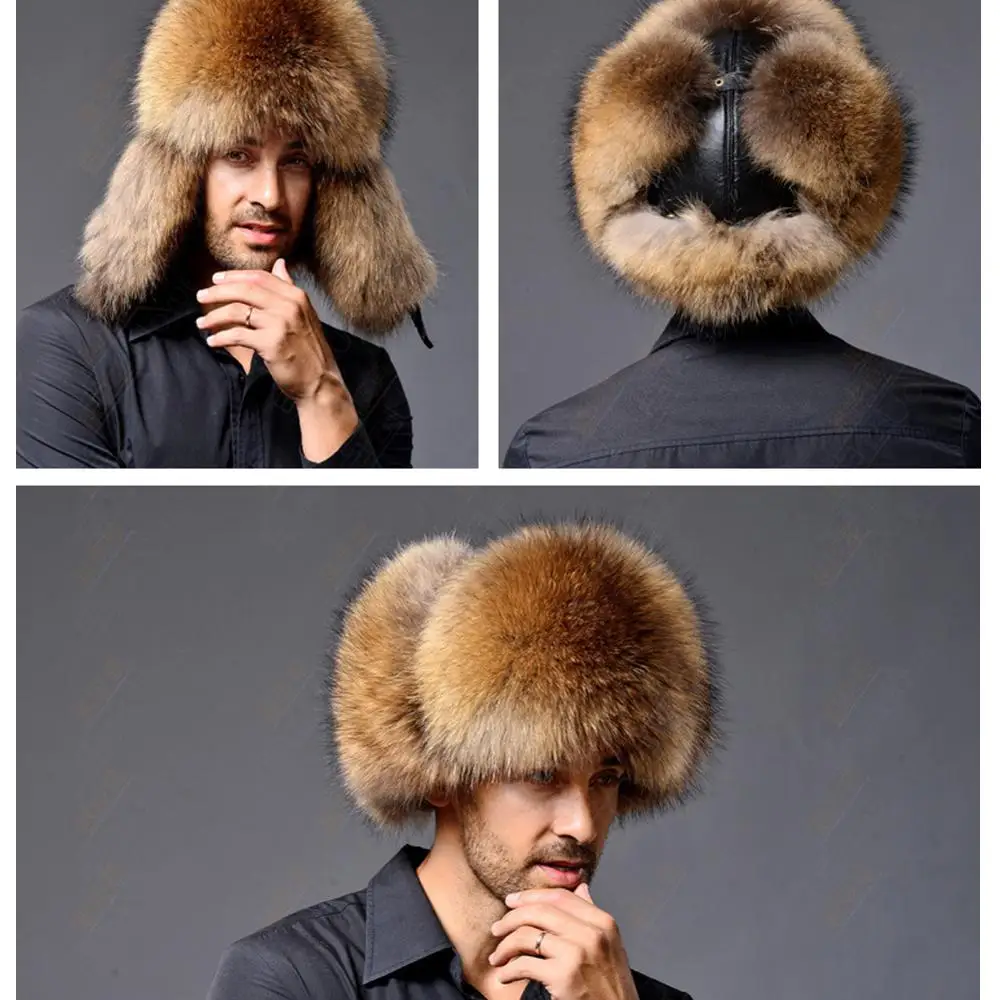 2020 русская Высококачественная кожаная мужская и женская меховая Лыжная шапка из