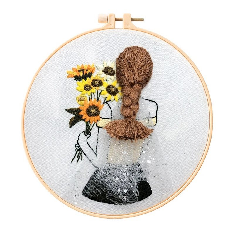 

Embroidery Kits for Beginners, Embroidery Hoop, Embroidery Thread, Embroidery Materials and Tool, Best Friend Embroidery Kit (A)
