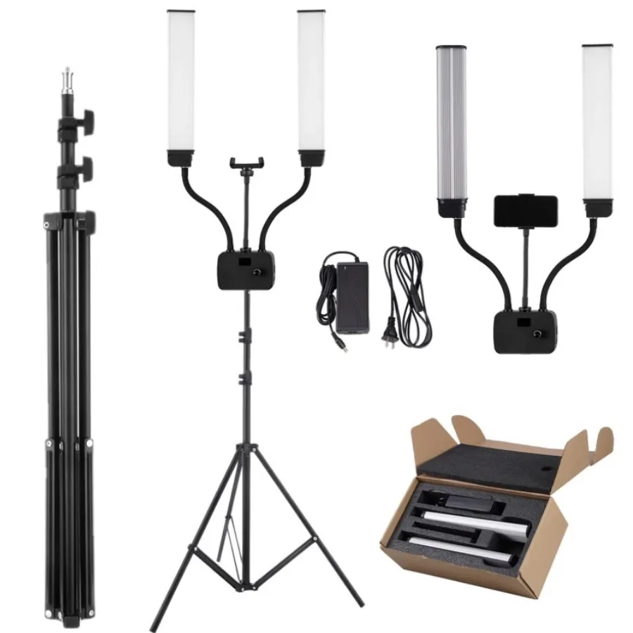 Светодиодный светильник кольцевая лампа круглая со штативом и держателем для