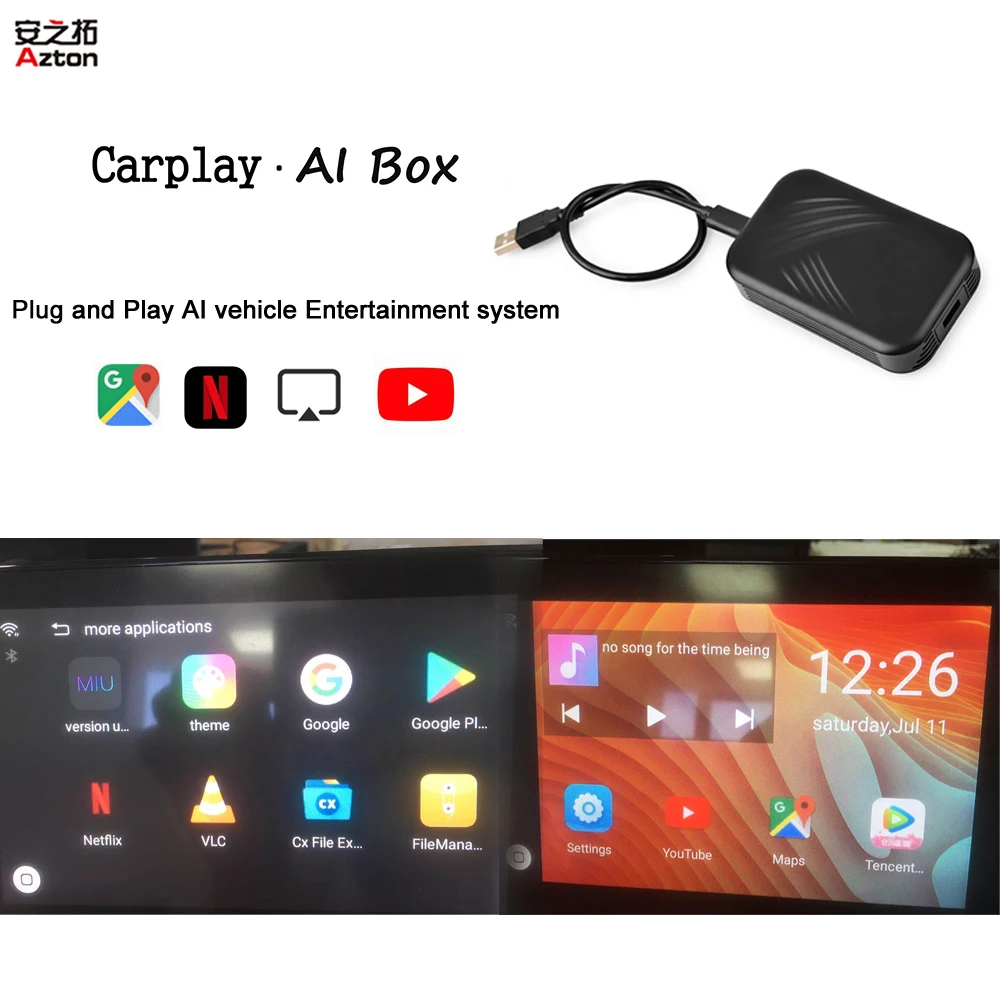 

AZTON CarPlay AI Android Box USB Dongle For Mazda3 Mazda6 CX30 CX-5 CX-8 CX-9 With Original Apple CarPlay