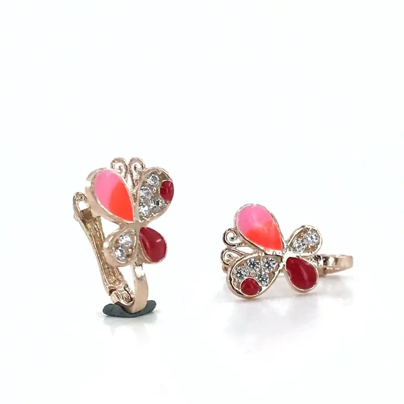 

Серебряные серьги с красной бабочкой для маленьких детей