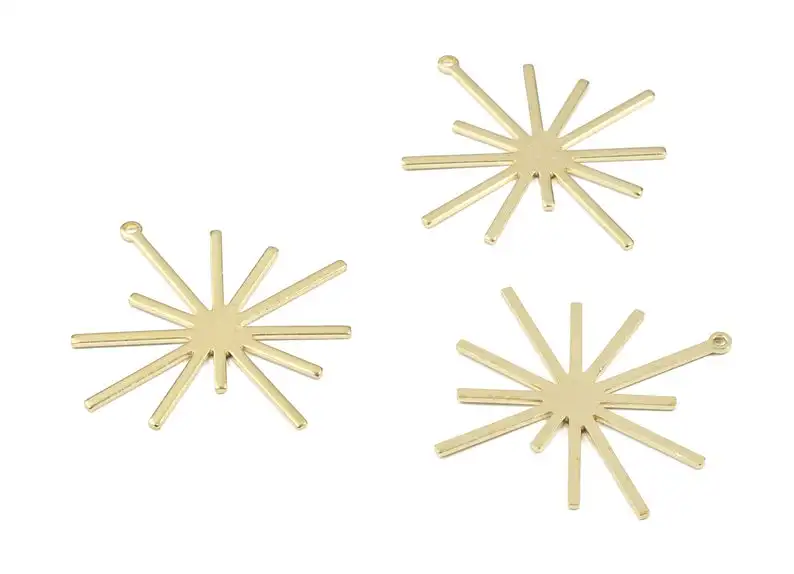 

Brass Star Earring Charms - Raw Brass Star Pendant - Brass Sun Pendant - Jewelry Supplies - 2Pcs/Lot - 40x38.04x0.98mm - PP3432