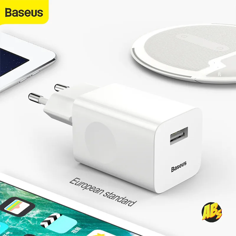 Baseus зарядный адаптер Quick Charge QC 3.0 24W оригинал зарядка для iPhone iPad Android сетевое ЗУ