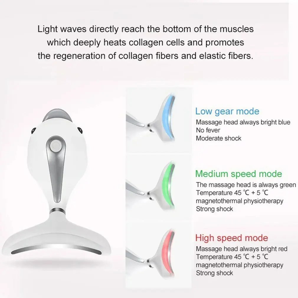 Прибор для поддержания красоты шеи и лица 3 цвета светодиодный фотонный