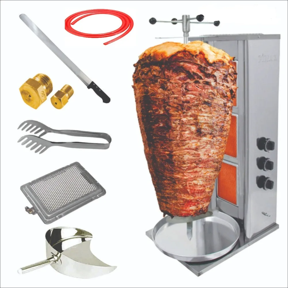 PIMAK шаурма газовый гриль Донер-кебаб-машина Gyro Tacos Al Pastor Бесплатный нож BURBER Лопата шланг ниппель Тонг