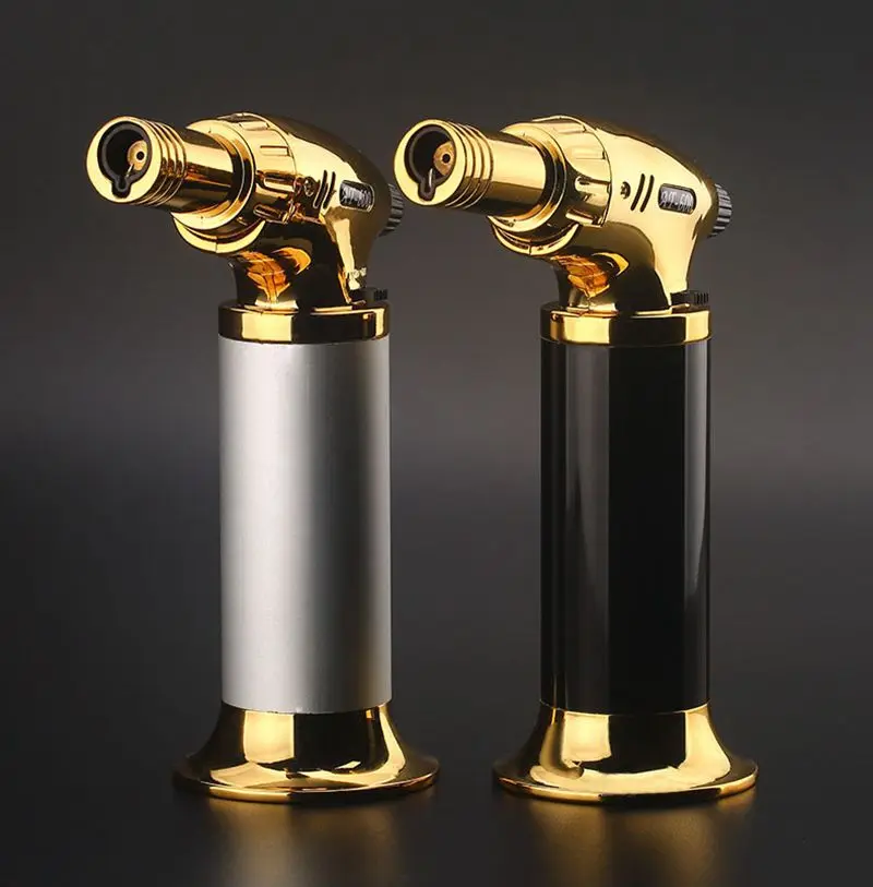 

Metal Welding Torch Windproof Gas Lighters Smoking Cigar Butane Lighters Spray GunFirepower Fierce Outdoor Kitchen Lighter