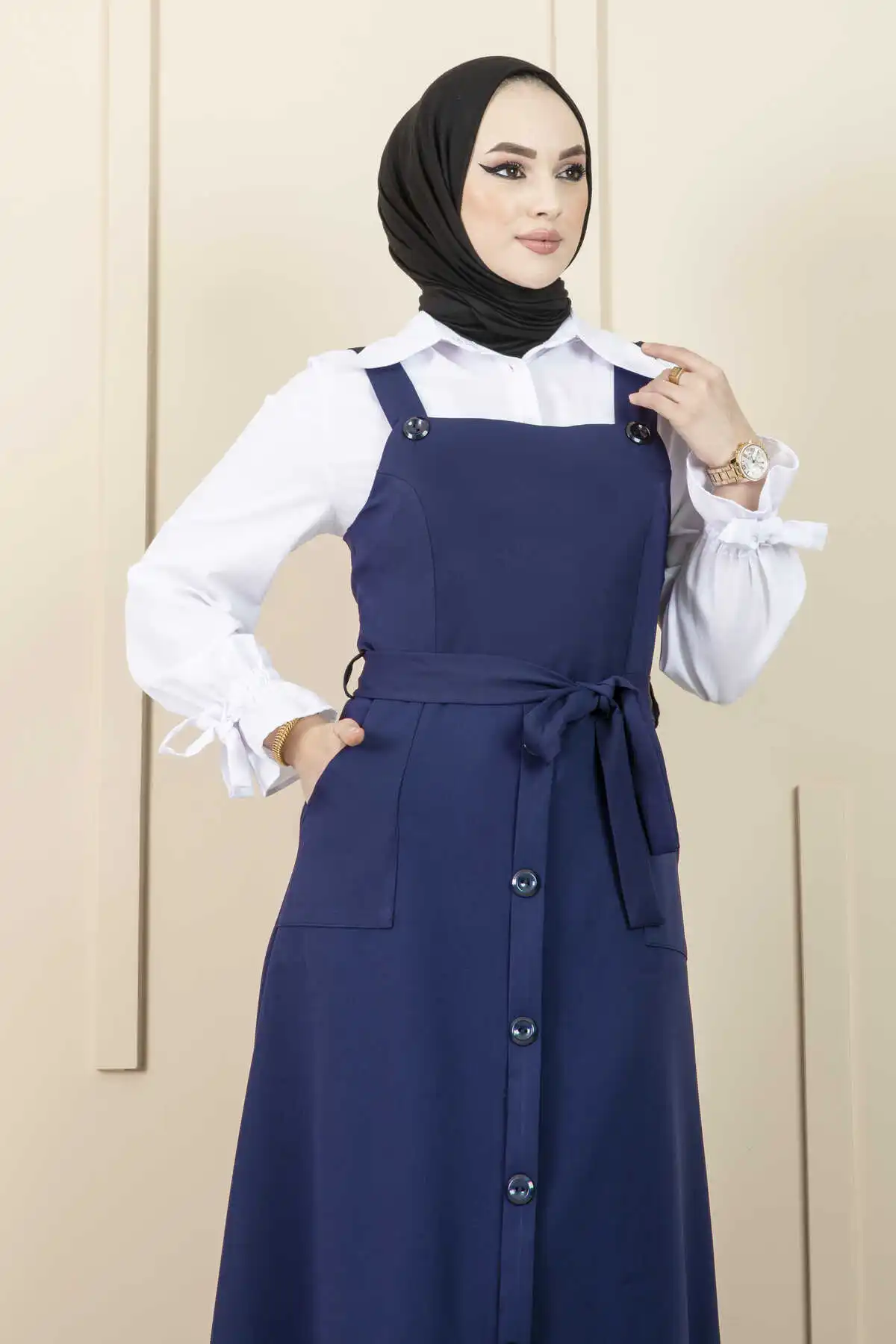 Women Buttoned Hijab Gilet Ramadan Summer Vintage abaya Outfits Set Dress Cotton Linen Shirt Tops and Loose Shorts Suit Casual