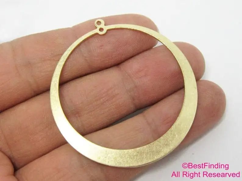 

5pcs Brass pendant 48x45mm Round raw brass circle earrings findings R610