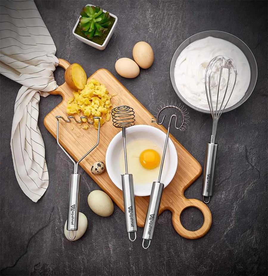 

Metal Quadruple Kitchen Whisk Set Convenient and Functional