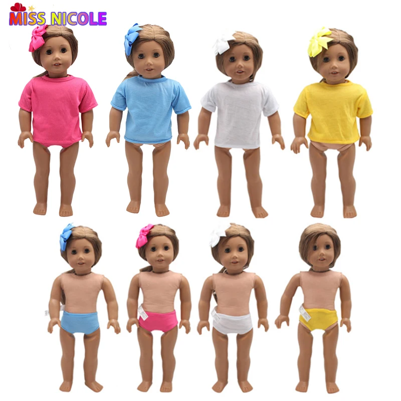 

18-дюймовая кукольная блузка рубашка + комплект нижнего белья, костюмы для 43 см кукол новорожденных, игрушки для фото, аксессуары