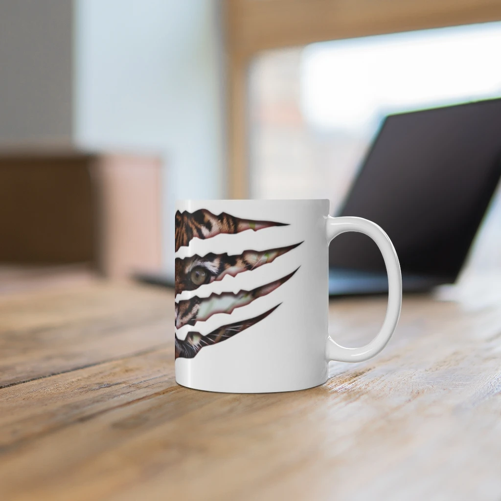 White ceramic mug 11 oz tiger 2022 t018 | Mugs