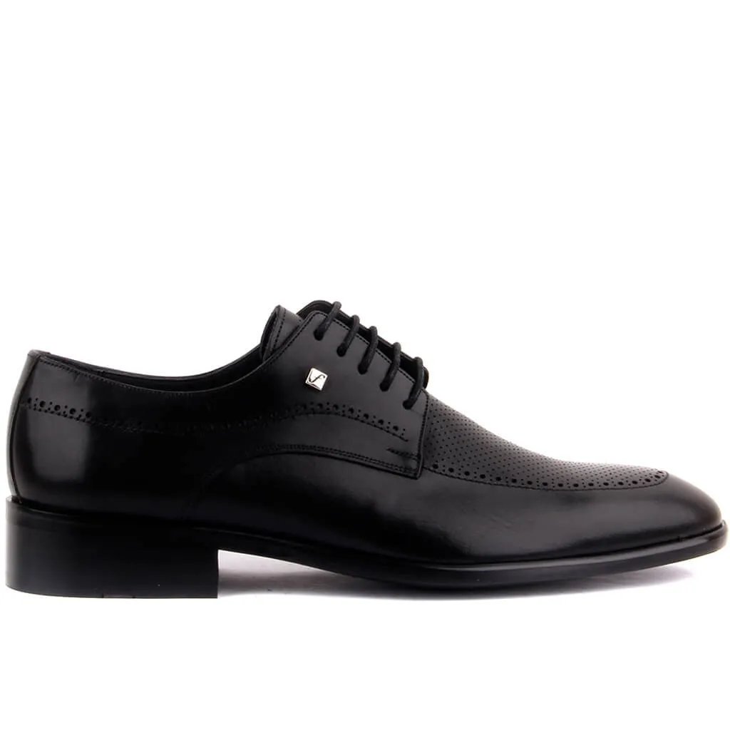 

Fosco-Black Leather Men 'S Classic Shoes