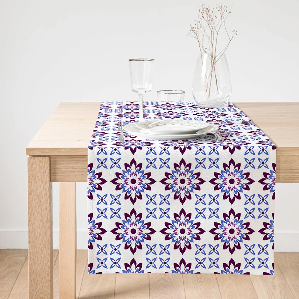 

Colorful Flower Pattern Digital Printed Decorative Suede Runner Vivid and realistic 3D digital printing home decoration