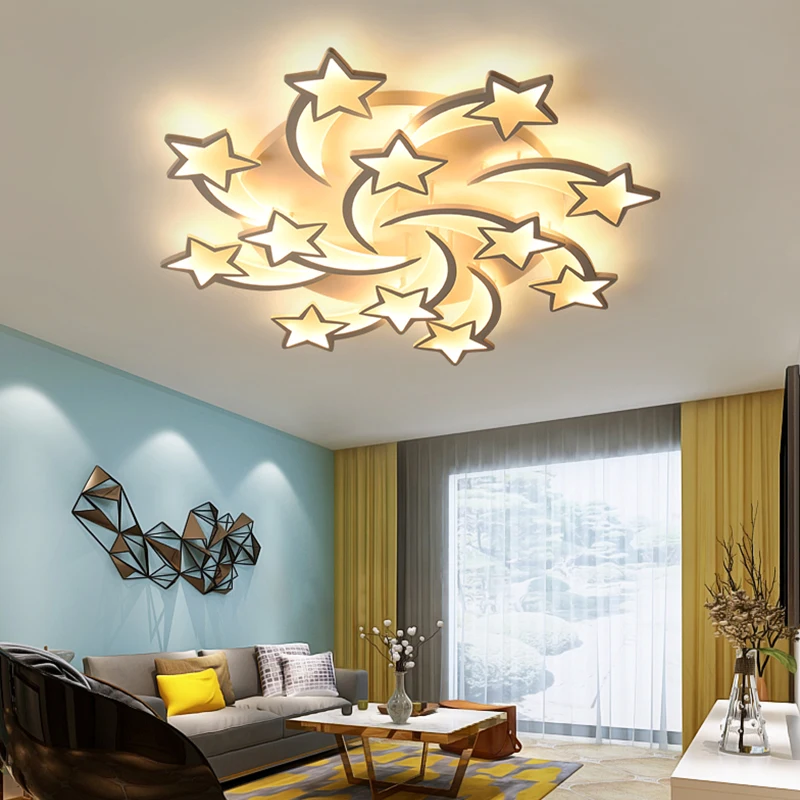 Новейший светодиодный потолочный светильник современные звезды для гостиной