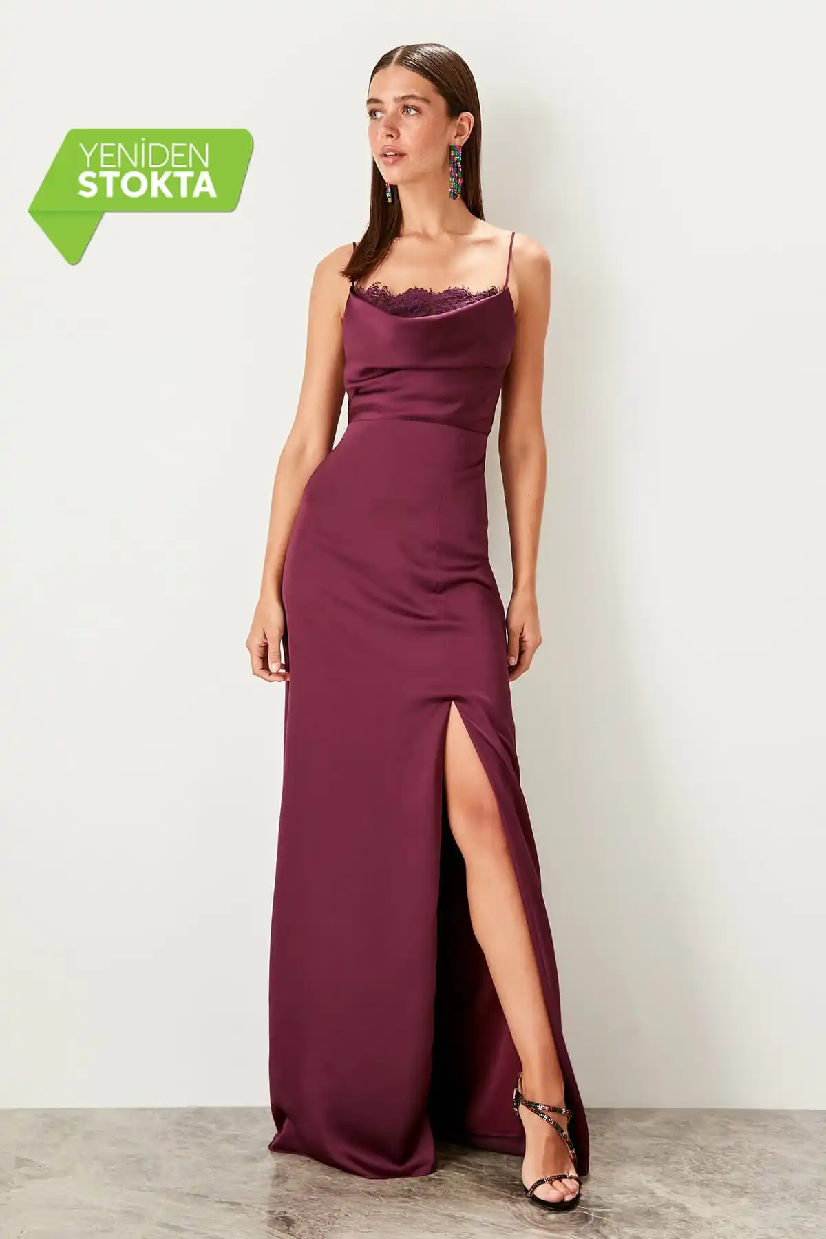 Trendyol кружевное детальное вечернее платье TPRSS19BB0306|Вечерние платья| |