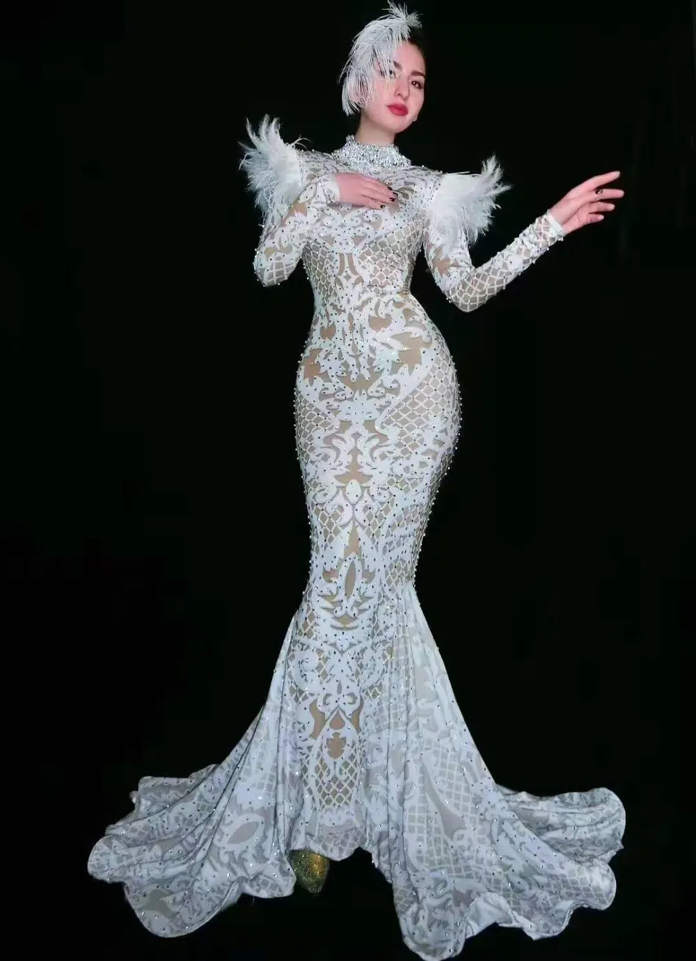 Певица хост костюм для выступлений светящаяся куртка фотография ГОГО