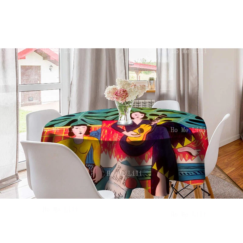 Африканская Этническая ретро винтажная круглая скатерть с рисунком Диего Ривера