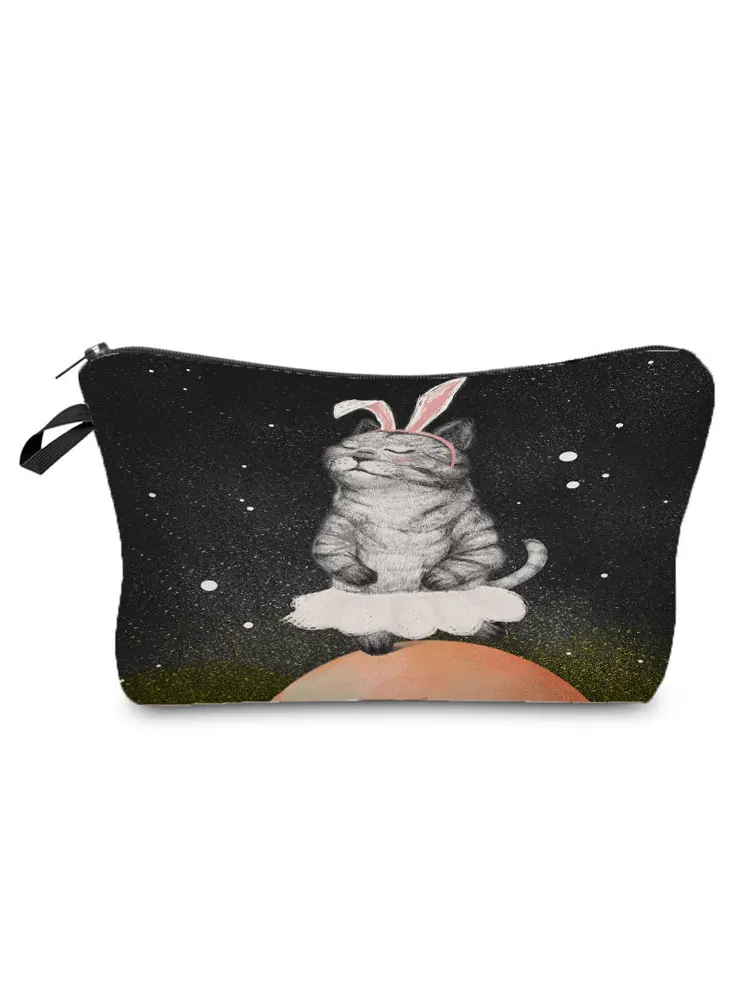 

Cute Printed Cat Cosmetic Organizer Bag New Fashion Women's Makeup Bag High Quality Storage Bags for Women Small Gift Pouch