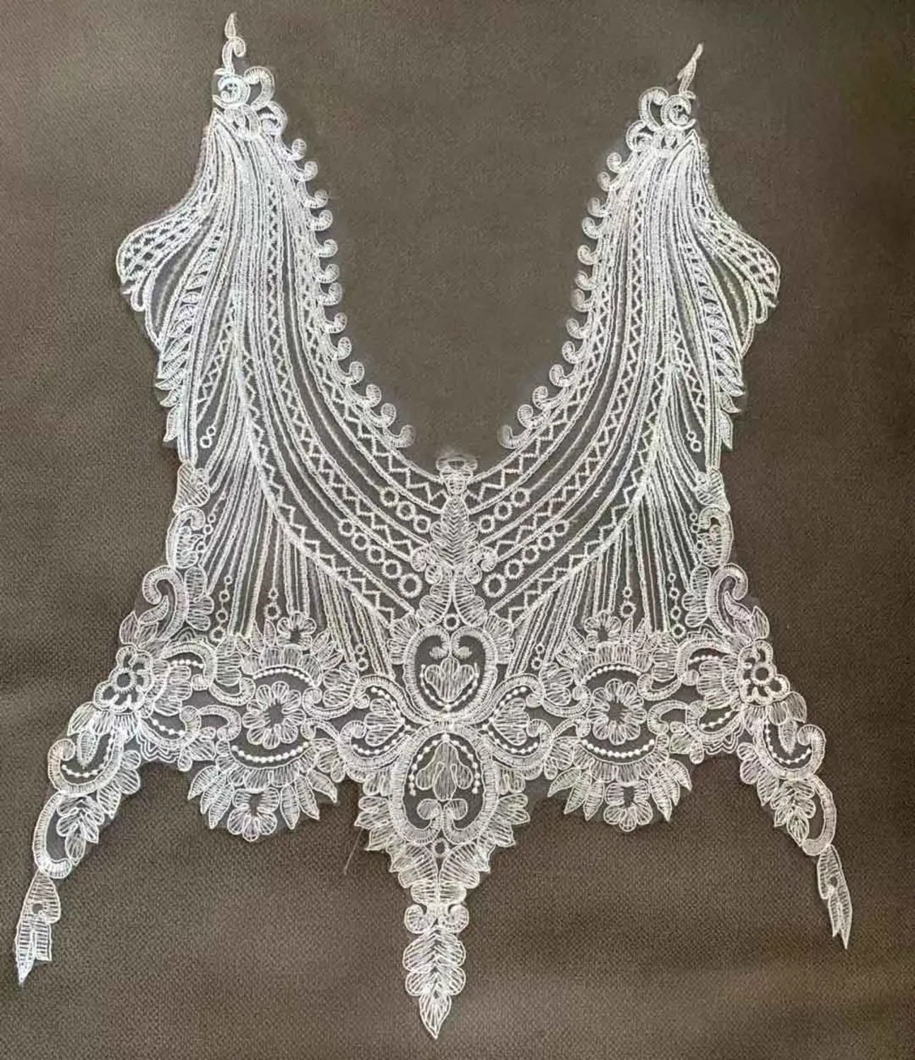 La Belleza красивый большой кусок ручной работы жемчуг Кристалл Стразы патч свадебное платье аппликация аксессуары или без бисера - Цвет: SNPH1802WT