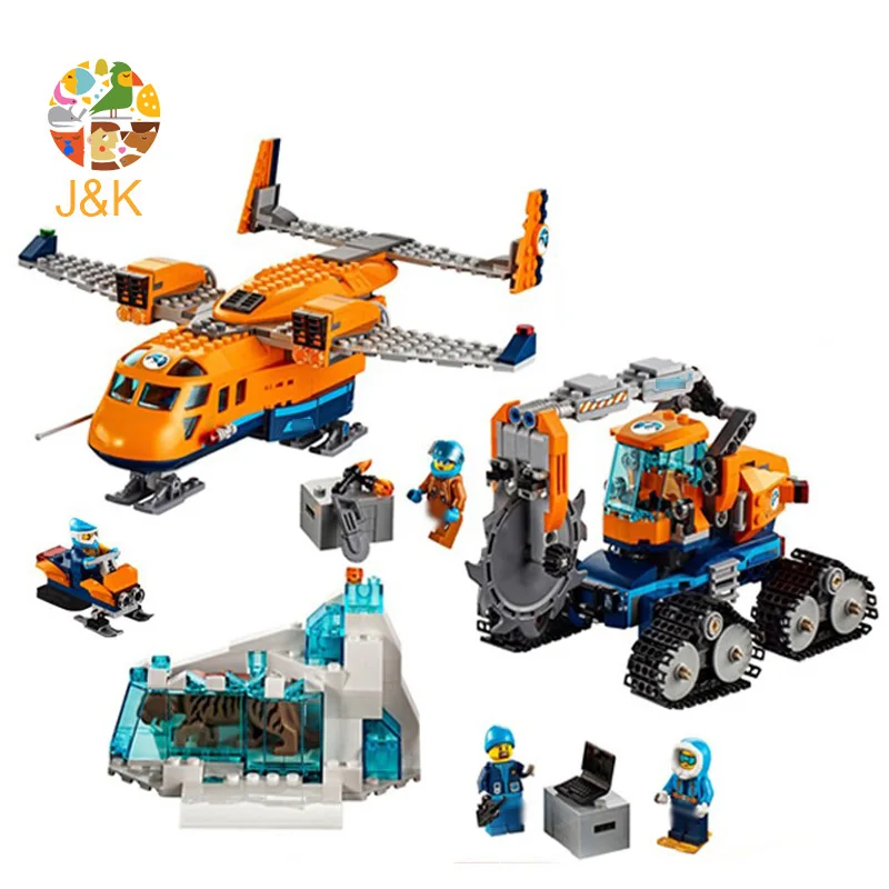60196, 731 шт., серия CITY Thre Arctic Supply, модель самолета, строительный блок, обучающая игрушка DIY для детей, 10996, подарок