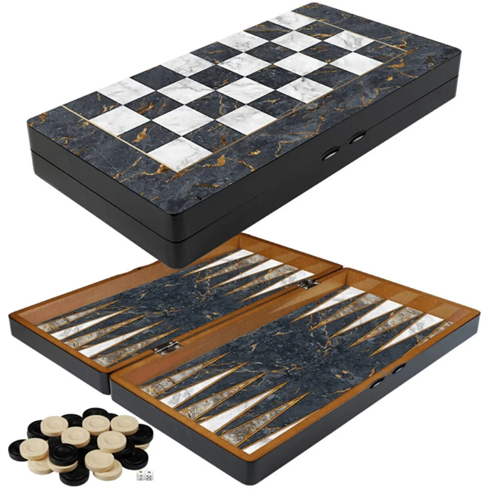 Роскошные Настольные шашки набор чипов из полиэстера с мраморным узором
