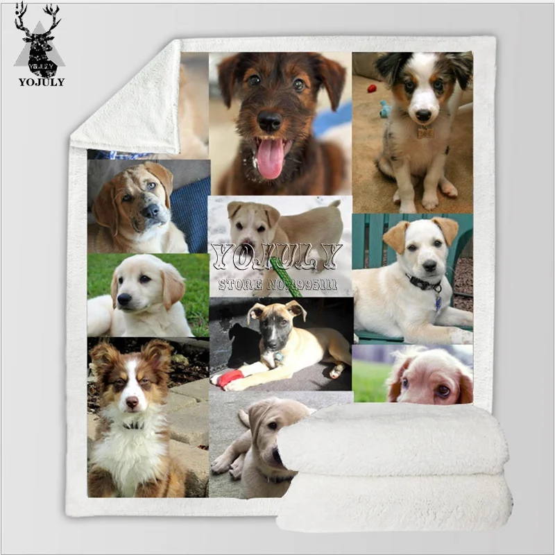 YOJULY 3D с милым принтом Животные собаки щенка Хаски тонкий Стёганое одеяло пледы