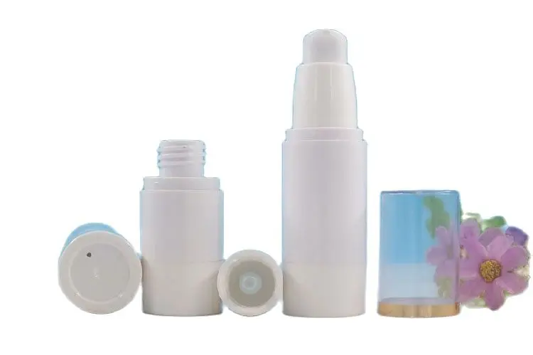 50ml plastic white airless bottle gold line lid serum/lotion/emulsion/liquid foundation/eye essence/sunscreen cosmetic packing | Красота и