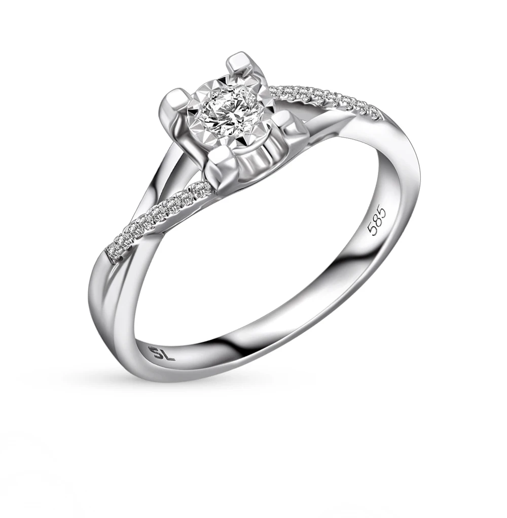 Золотое кольцо с бриллиантами SUNLIGHT|Кольца| |