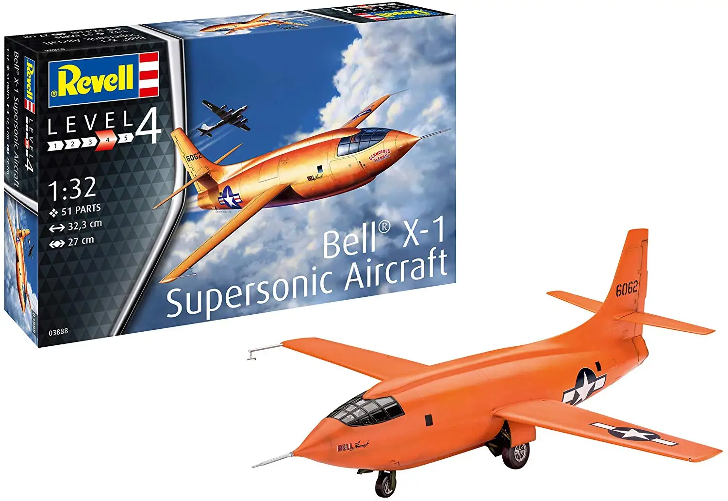 Сборная модель Revell Экспериментальный самолет Bell X 1 (1 ый сверхзвуковой самолет)
