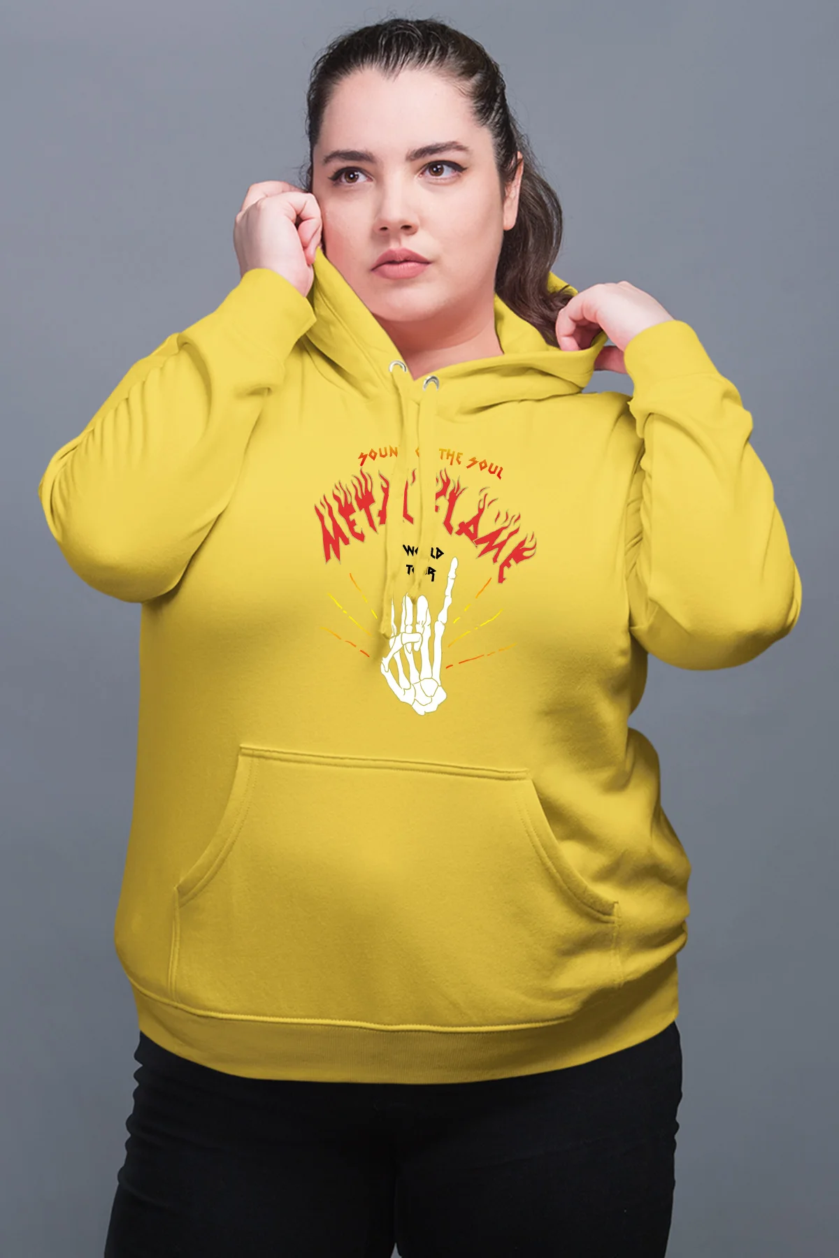 Женский желтый свитшот с капюшоном Angemiel Wear|Женские толстовки и свитшоты| |