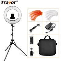 travor ring light 14 inch ring lamp with tripod dimmable 5500k for studio fill light youtube live makeup led round annular lamp