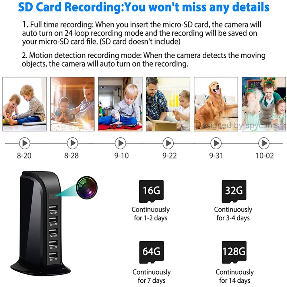 

Mini Camera 4K WIFI HD 1080P IP camera Wireless Security Cam USB Wall Charger Baby Monitor micro Camcorder for Hidden Smart Home