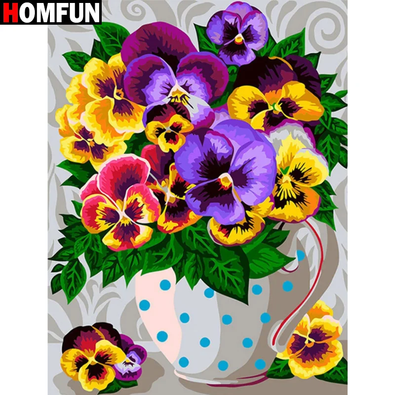 HOMFUN полная алмазная вышивка &quotЦветочная бутылка&quot живопись крестиком узоры