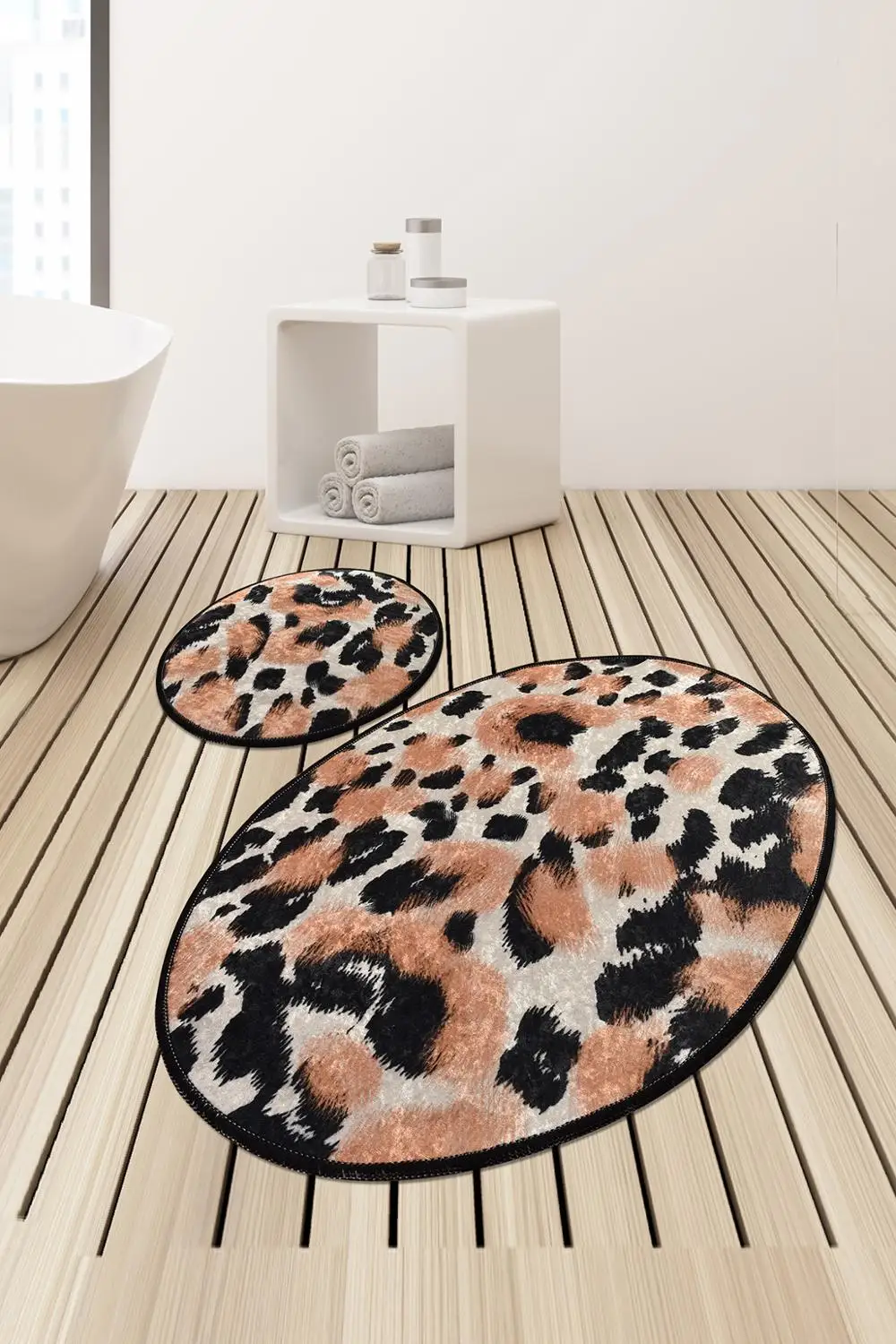 

Antdecor leopar тематический круглый ковер для ванной, коврик, круглый ковер 40 дюймов 100 см