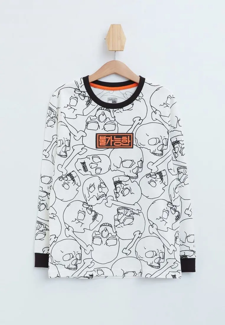 DeFacto/футболка с длинными рукавами для мальчиков Крутая Весенняя Футболка принтом